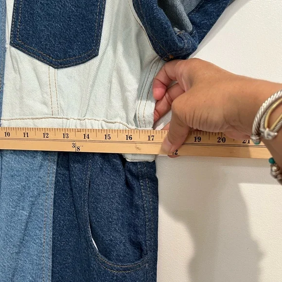 Farm Rio Cutwork Denim Jumpsuit Sz. 31 NWT - Picture 6 of 13